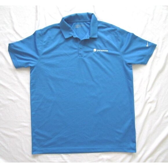 Men's Nike Golf Dri Fit Blue Polyester Short Sleeve Polo Shirt Size XL (MT3) - Picture 1 of 8